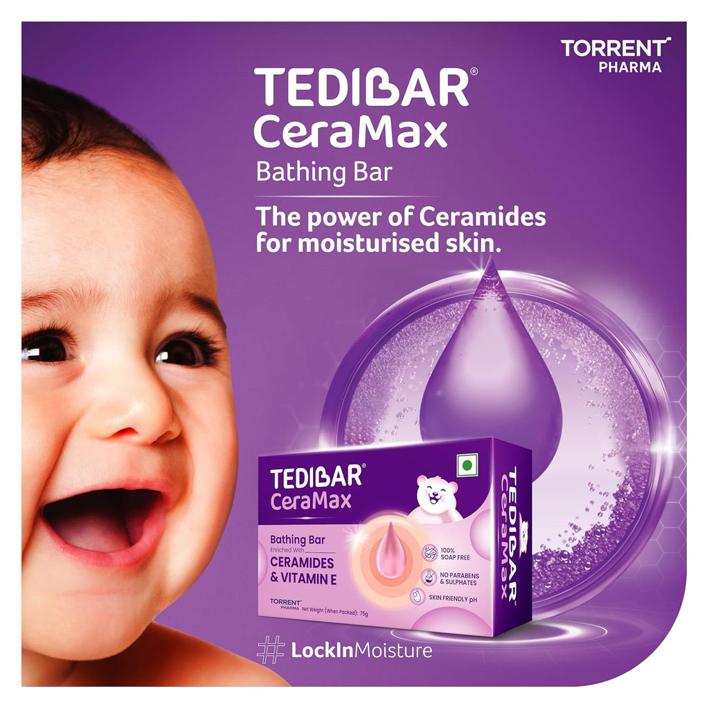 Tedibar Ceramax Bathing Bar - 75g Enriched with Ceramides & Vitamin E