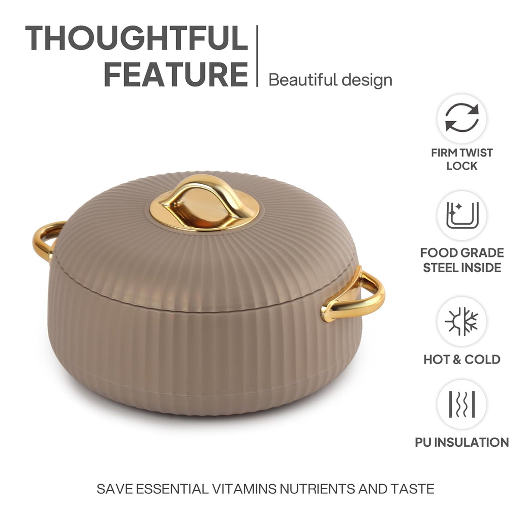 CELLO Aurum Insulated Casserole Hot Pot Box Set of 2 Pcs 1000ml Beige |