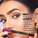 Hilary Rhoda Ultra Black Kajal | 18H Long-Lasting Kajal Eyeliner | Waterproof, Smudge-Proof | Soft & Safe for Sensitive Eyes | Intense Matte Finish | 1.2g