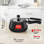Prestige Svachh, 20260, 3 L, Nakshatra Cute Duo Hard Anodised, with Deep Lid for Spillage Control