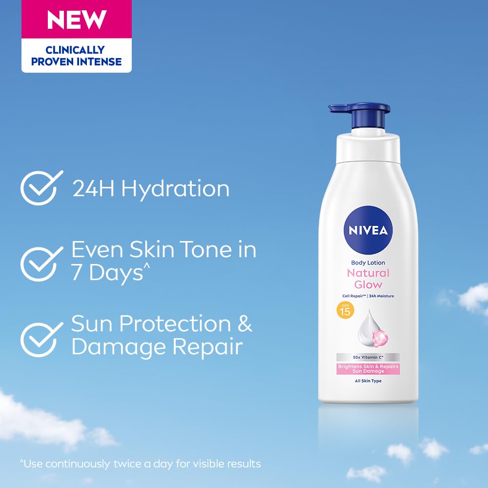 NIVEA Natural Glow Cell Repair Body Lotion,400 ML