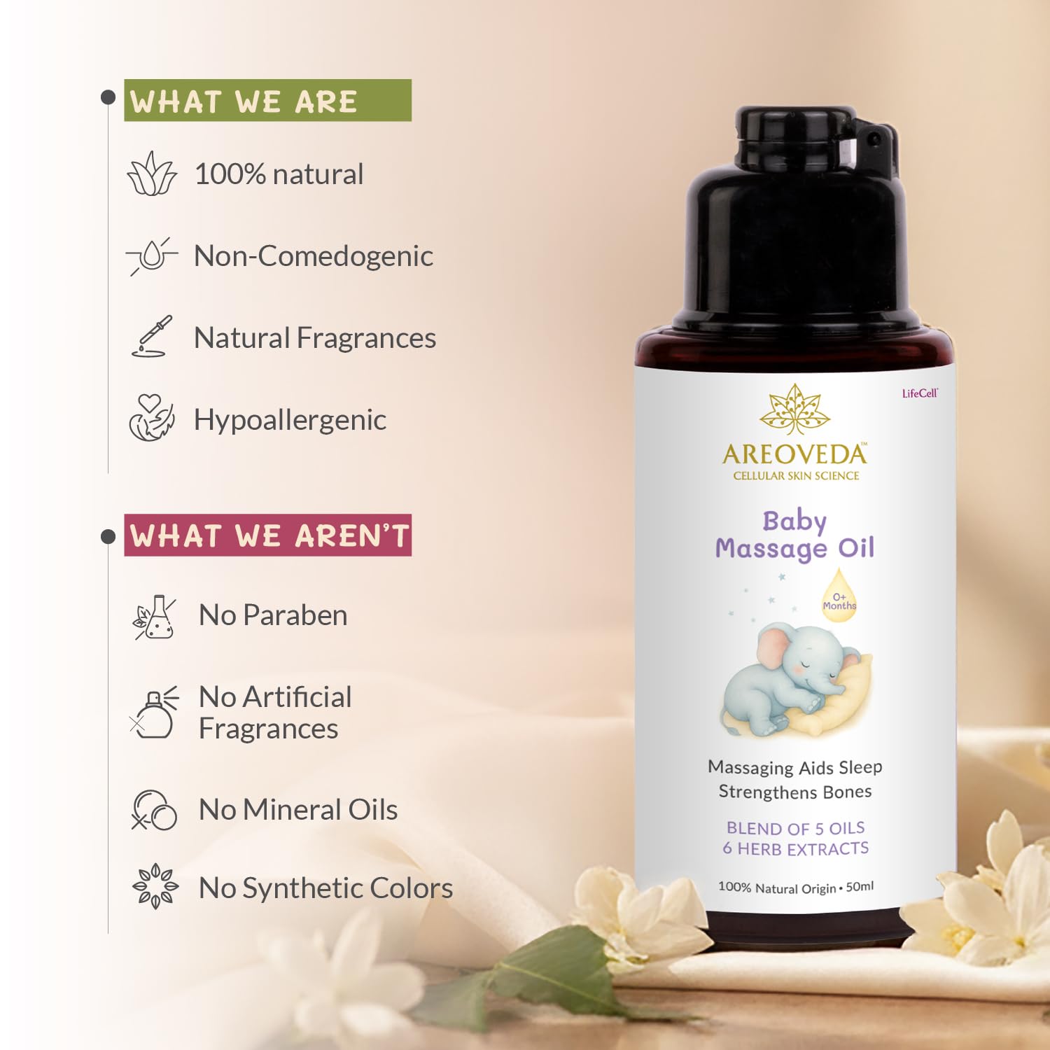 AreoVeda Organic Cold-Pressed Baby Massage Oil