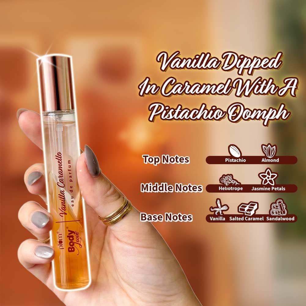 Plum BodyLovin' Vanilla Caramello Perfume | Long-Lasting Gourmand Fragrance | Luxury Perfume for Women | Vanilla, Caramel & Pistachio Notes | 15ml