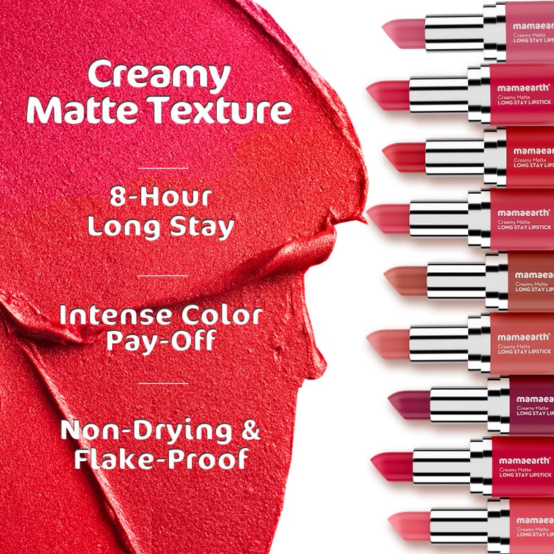 Mamaearth Creamy Matte Long Stay Lipstick,4.2g