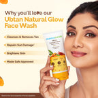 Mamaearth Ubtan Natural Glow Face Wash with Turmeric & Saffron,100ml