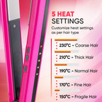 Vega Trendy Hair Straightener for Men and Women with Ceramic Coated Floating Plates, Temperature Setting