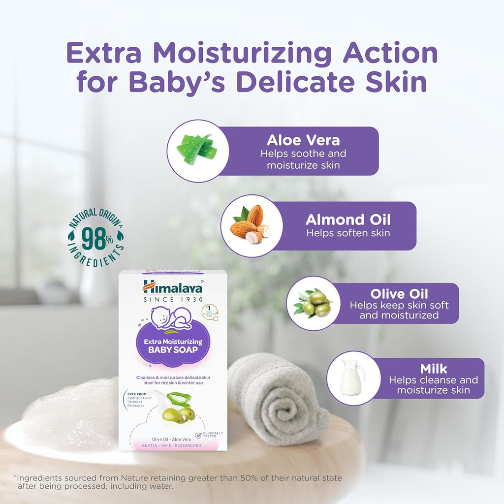 Himalaya Extra Moisturizing Baby Soap for Dry Skin - 125g