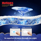 Huggies Natural Soft Overnite Diaper Pants| Premium Pant Style Baby Diapers Medium Size (L Size | 9-14 Kgs), 34 count| Keeps baby dry all night with cloud...