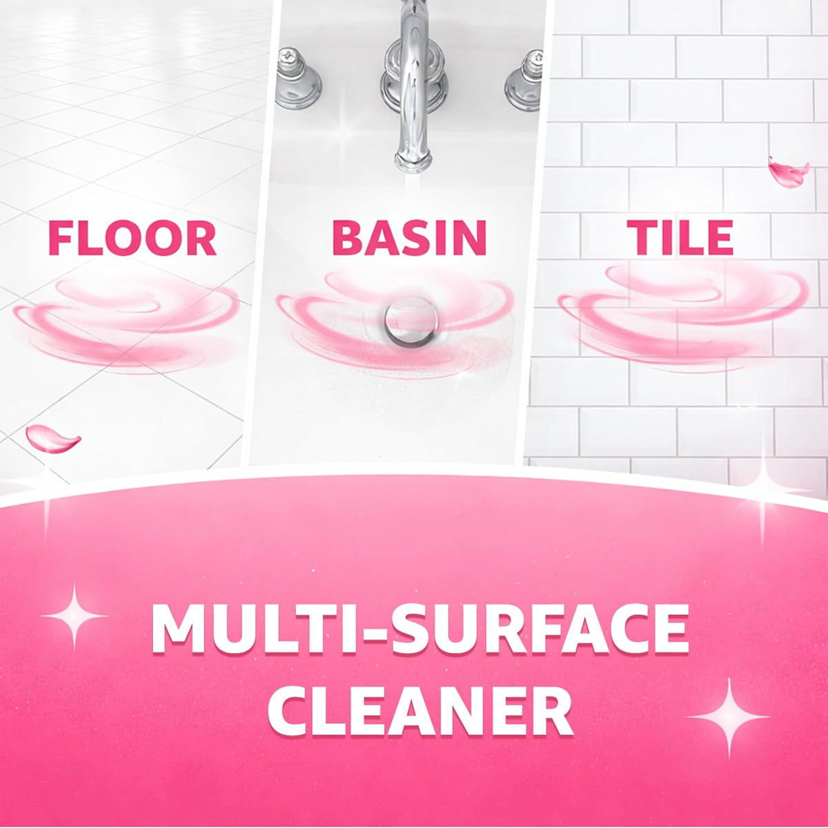 Lizol Fresh & Clean Bathroom Cleaner | Floral | 1L | 10X Better Cleaning | Upto 12Hrs Fragrance| Multi Surface Clean Floors, Basin, Tiles