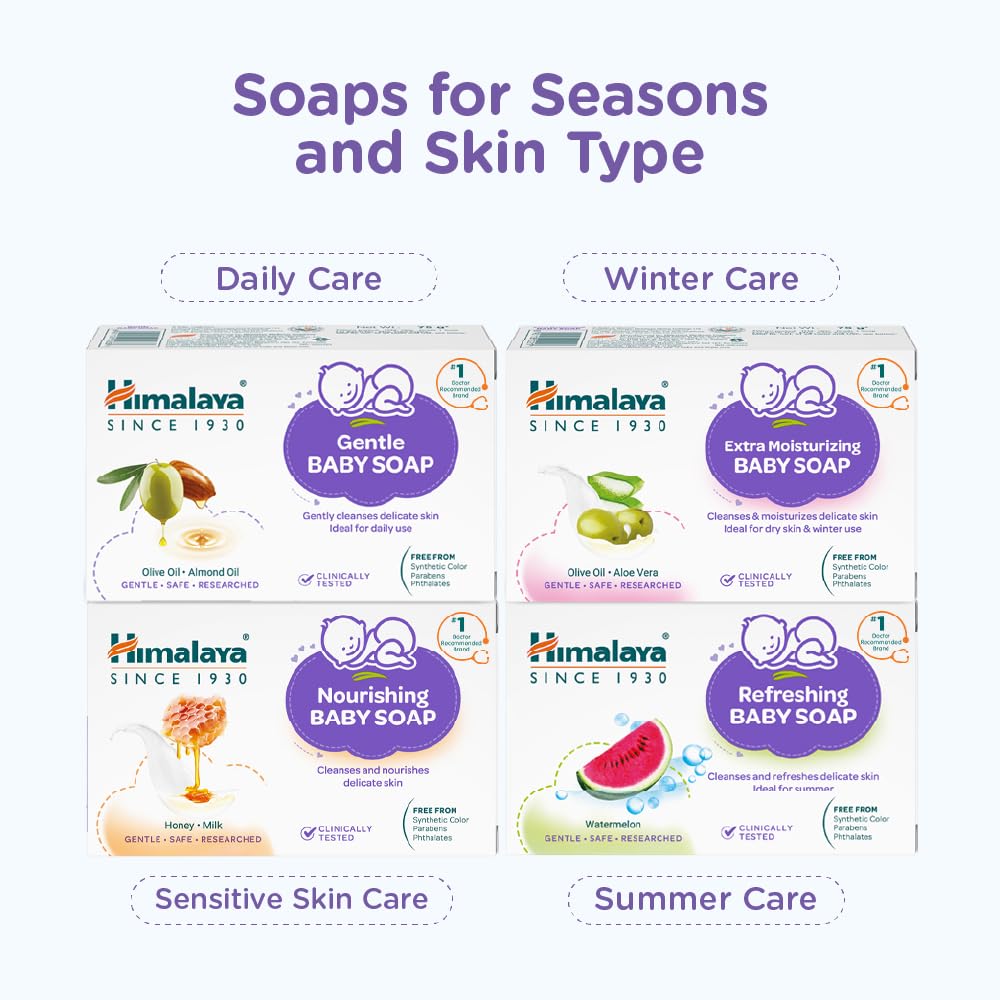 Himalaya Extra Moisturizing Baby Soap 125 g | Pack of 2