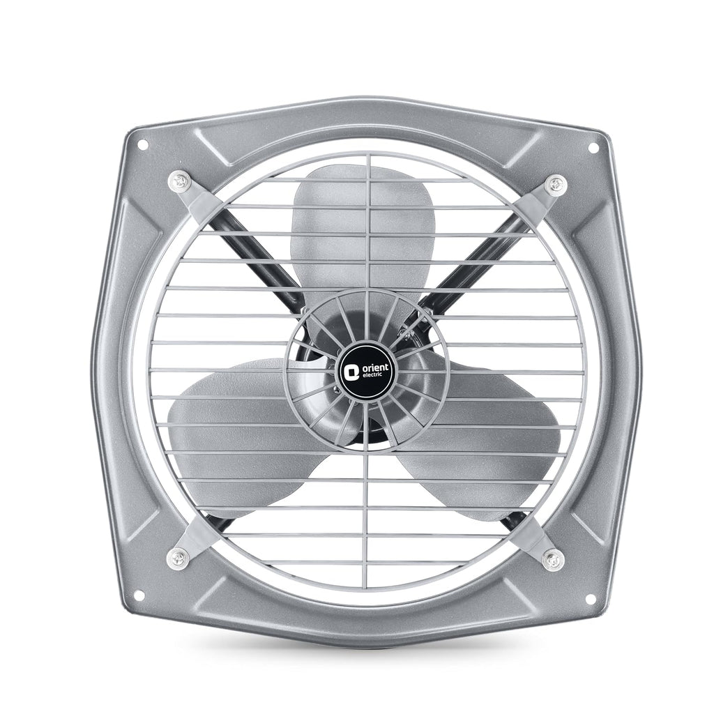 Orient Electric Hill Air 225mm Electric Exhaust Fan for Bathroom and Kitchen | Front-guard and Powder-coated Body | 2-year Warranty (Dark Grey)