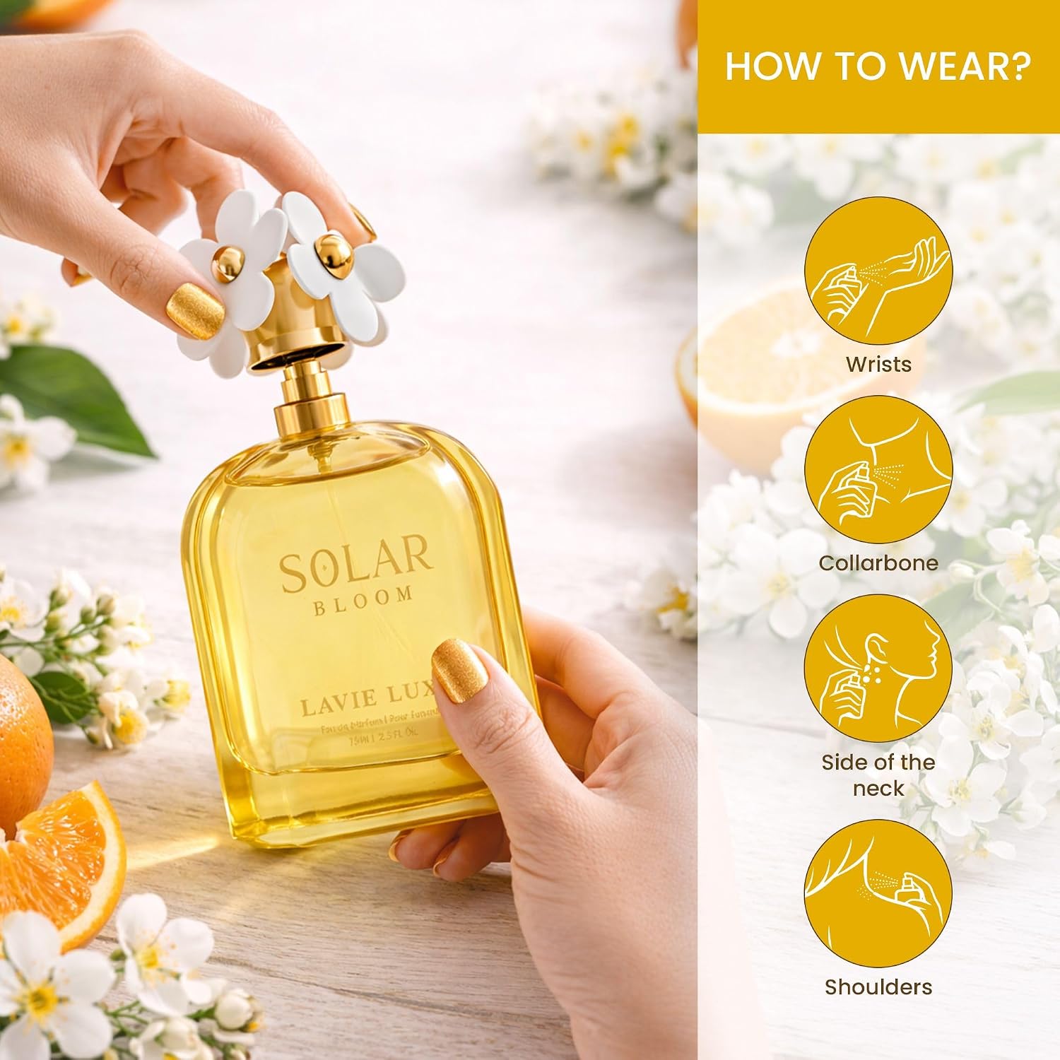 Lavie Luxe Solar Bloom Eau De Parfum | Luxury Collection 75ml Perfume | Perfume for Women