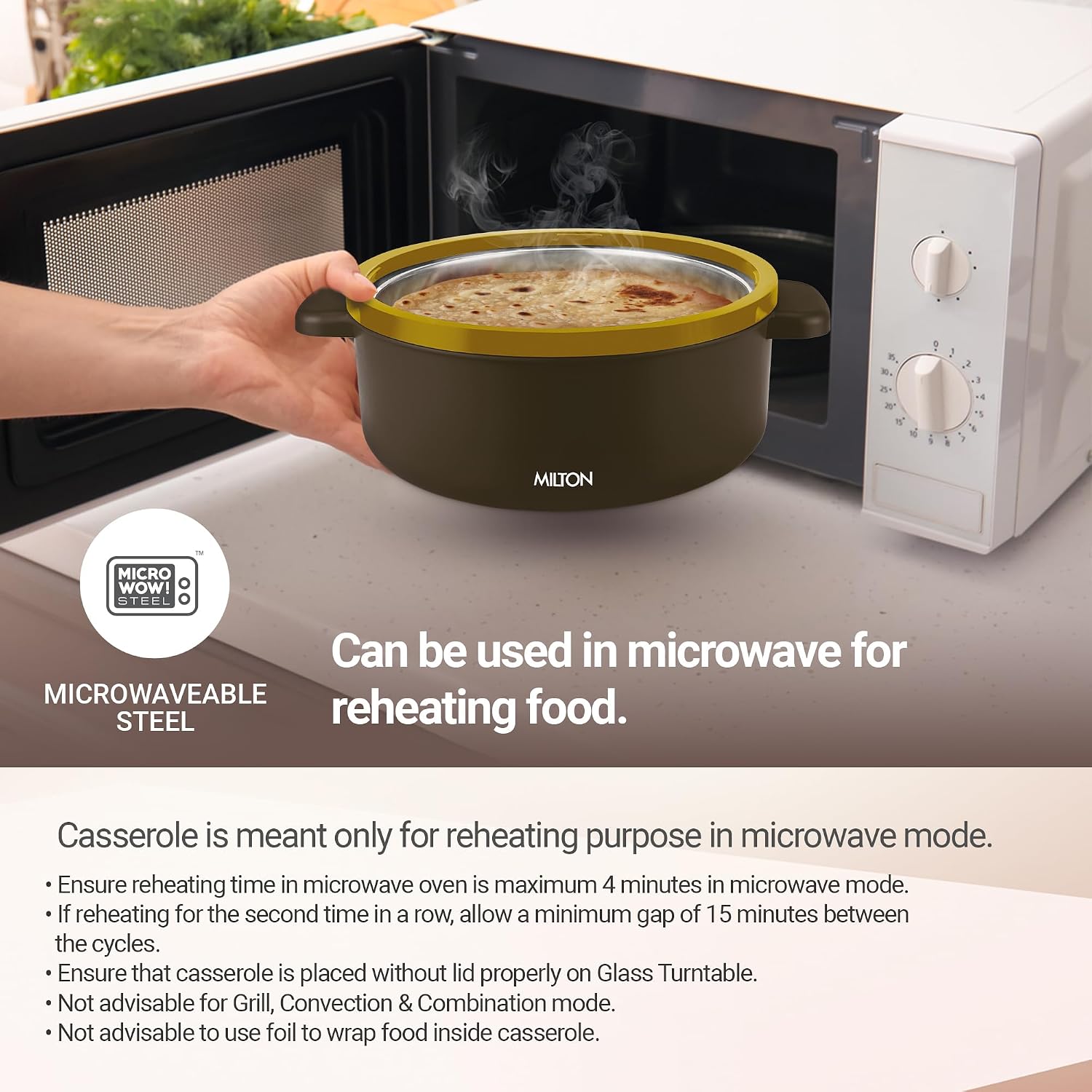 MILTON Micronova Jr. Gift Set Inner Stainless Steel Casserole, Set of 3 (380 ml, 775 ml, 1345 ml)
