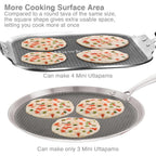 Hawkins 26 cm Triply with Shielded Nonstick Square Tava | Induction & Gas Compatible | Metal Spatula Safe, Durable Nonstick | | Silver (NSST26)