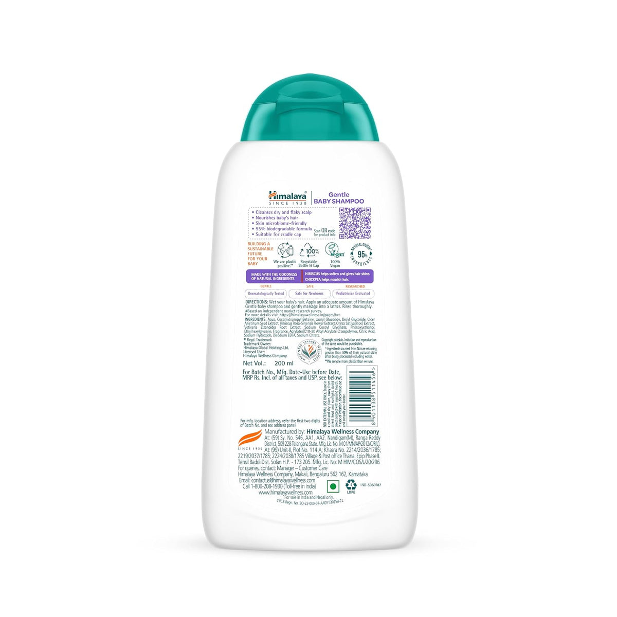Himalaya Gentle Baby Shampoo with phyto-proteins|No Tears|pH 5.5|200ml