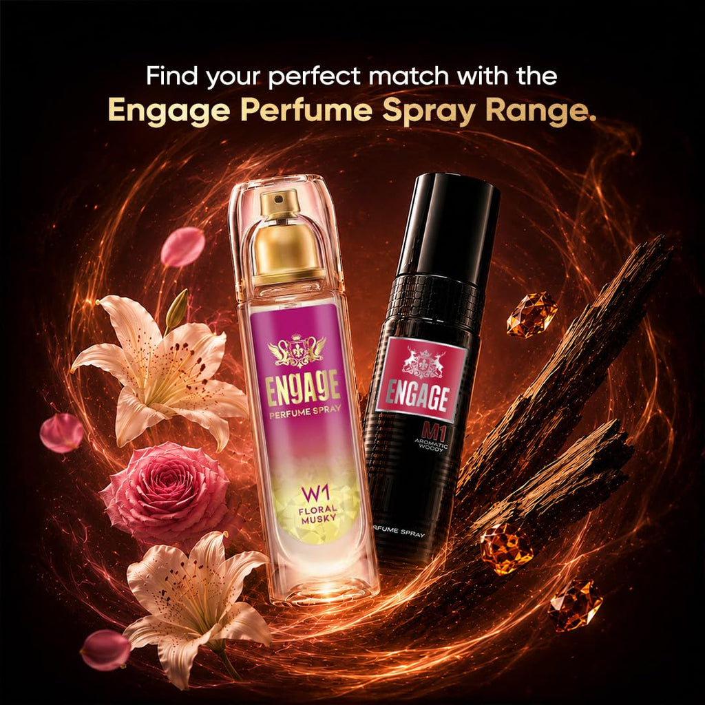 Engage W1 Perfume Spray for Women 120ml | Fruity & Floral | 24 hr Freshness | Long Lasting | No Parabens | No Silicones| Dermatologically Tested | Skin...