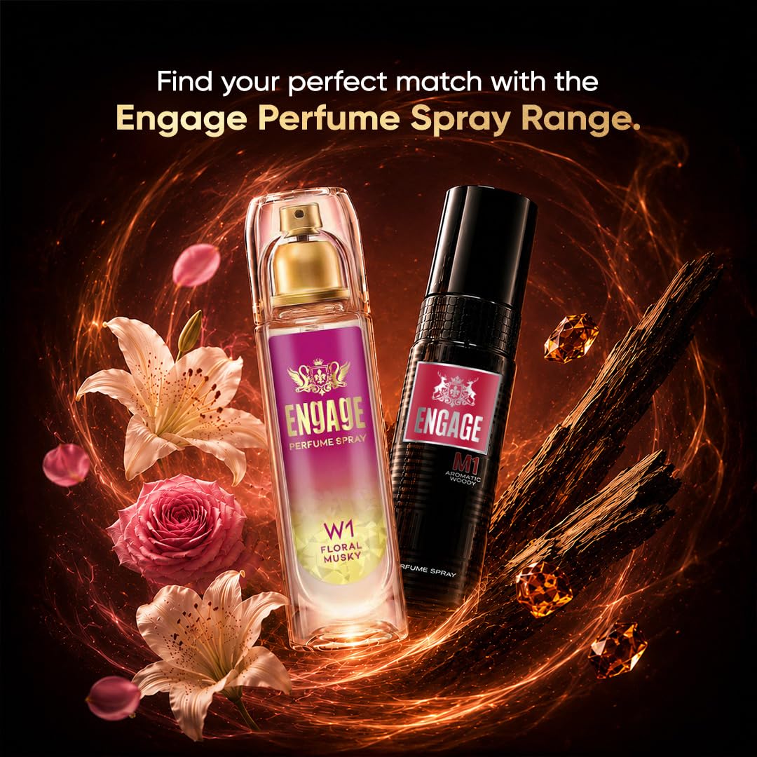 Engage W1 Perfume Spray for Women 120ml | Fruity & Floral | 24 hr Freshness | Long Lasting | No Parabens | No Silicones| Dermatologically Tested | Skin...