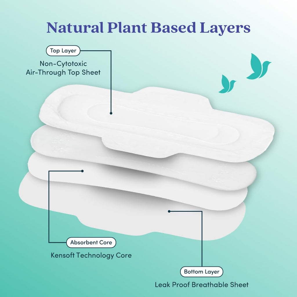 BLISSNATURAL Ultra Soft Sanitary Pads L | 24 Pads (4 Pack of 6) |