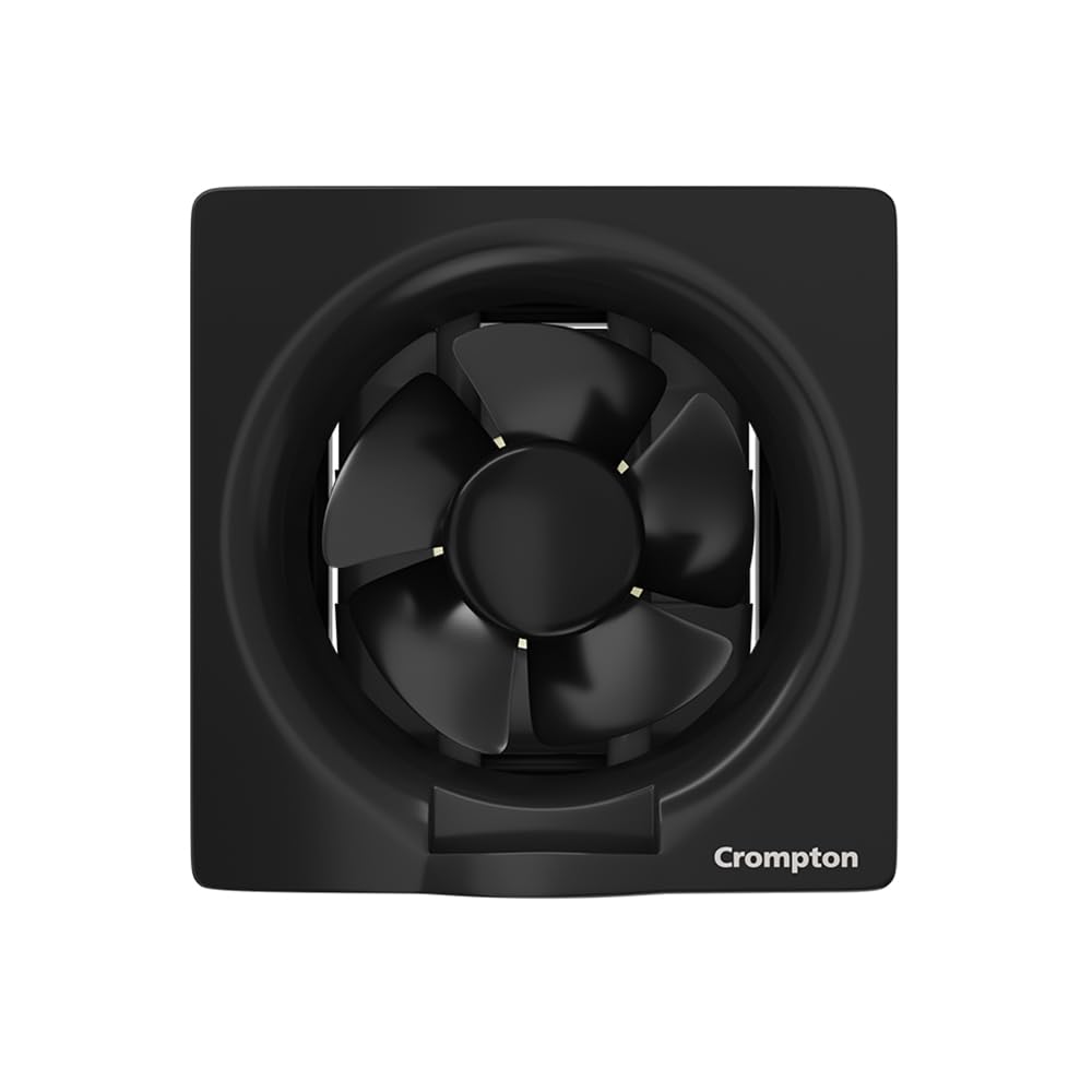 Crompton Brisk Air Plus 6 inch Kitchen/Bathroom/Office Exhaust (Ventilation) Fan | Automatic Dust Protection Shutters | 275 CMH Powerful Air Suction | Rust...