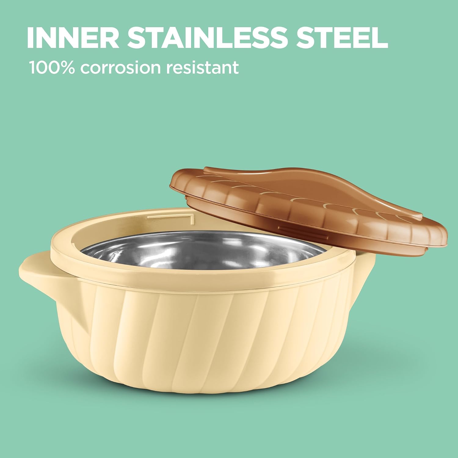 MILTON Flora Jr Set Insulated Inner Steel Casserole for Roti, 3 Pc (455ml,750ml & 1.25L)