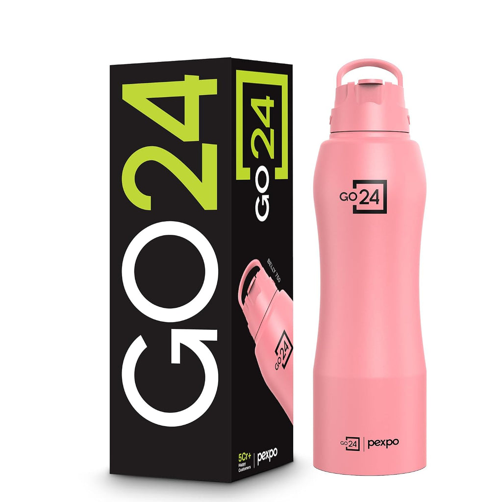 Stainless Steel Water Bottle Belly Candy Pink 750ml
