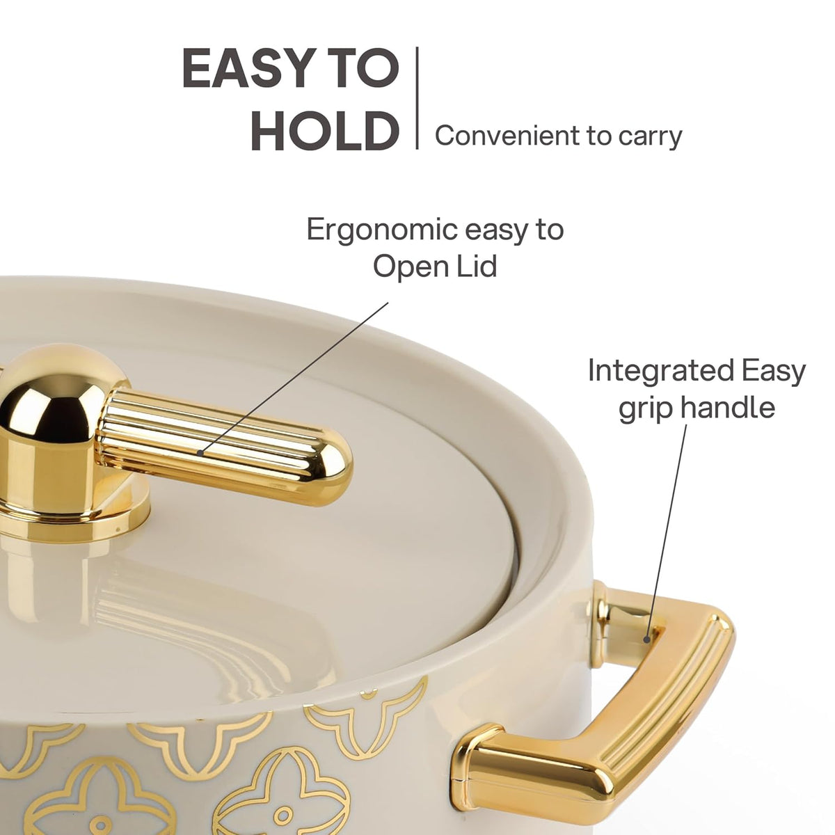 CELLO Jewel NX Insulated Serving Casserole Hot Pot Case for Daily Use 1500 ml, Beige |