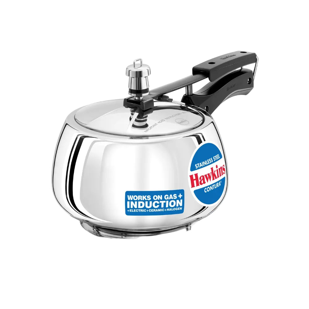 Hawkins Stainless Steel Contura 3 Litre Inner Lid Pressure Cooker Induction Compatible