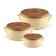 MILTON Flora Jr Set Insulated Inner Steel Casserole for Roti, 3 Pc (455ml,750ml & 1.25L)