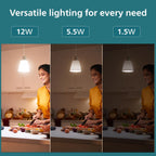 PHILIPS 12W Dimmable LED Bulb | Cool White 6500K | B22 Base | Adjustable Brightness LED Light | Energy Efficient & Versatile Lighting | Pack of 4
