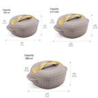 MILTON plastic Oyster Jr. Gift Set PU Insulated Casserole, Set of 3 (455 ml, 860 ml, 1275 ml) Taupe