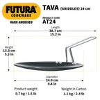 Hawkins Futura Hard Anodised Tava 24 cm, 4.88 mm