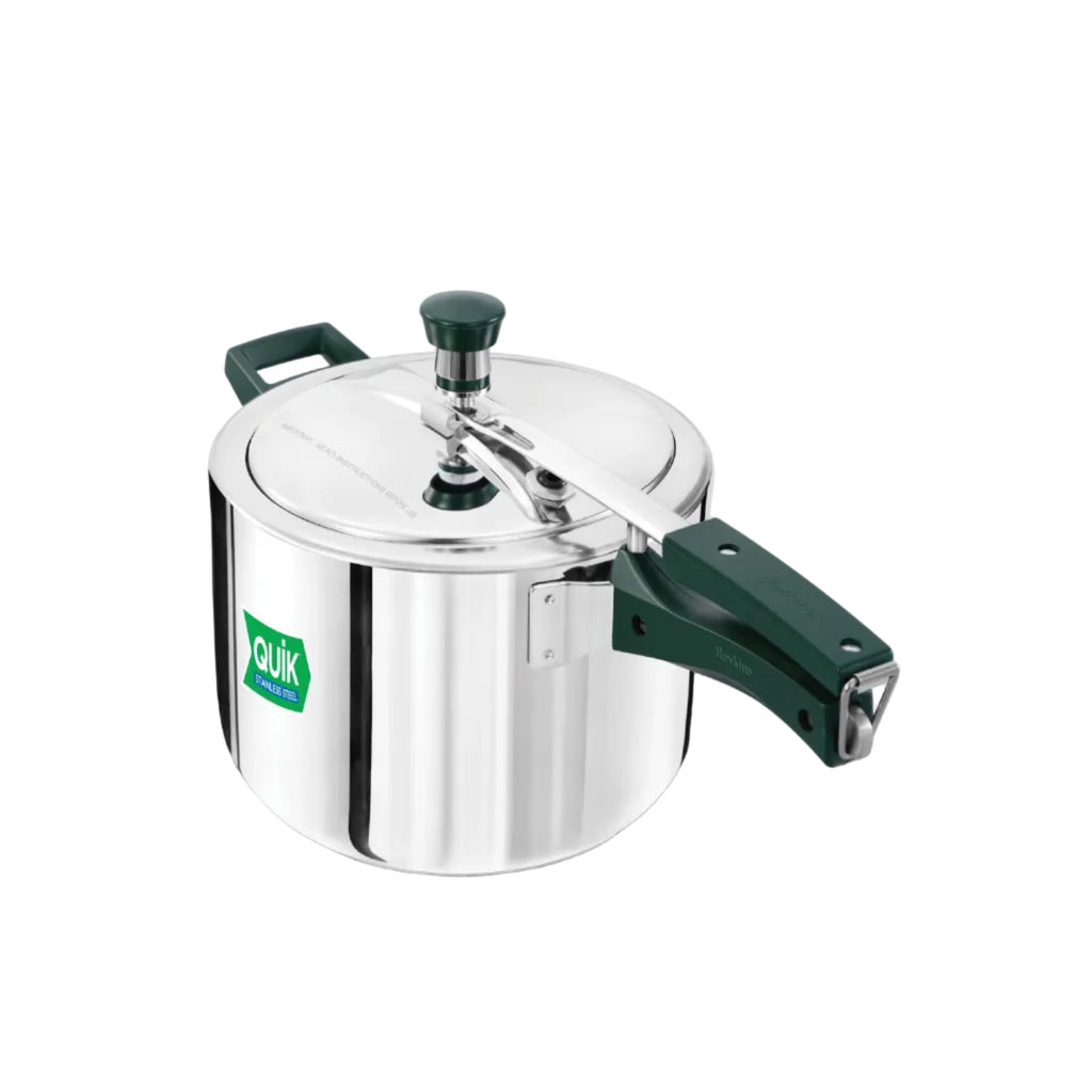 Hawkins 5 Litre Pressure Cooker | Stainless Steel | Quik | Straight Body | Induction Compatible | Ideal for 5–7 persons | Silver (QSP50)|Induction and Gas Stove Compatible
