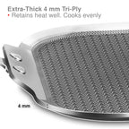 Hawkins 26 cm Triply with Shielded Nonstick Square Tava | Induction & Gas Compatible | Metal Spatula Safe, Durable Nonstick | | Silver (NSST26)