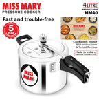 Hawkins Aluminium 4 Litre Miss Mary Pressure Cooker, Inner Lid Cooker, Silver (Mm40)