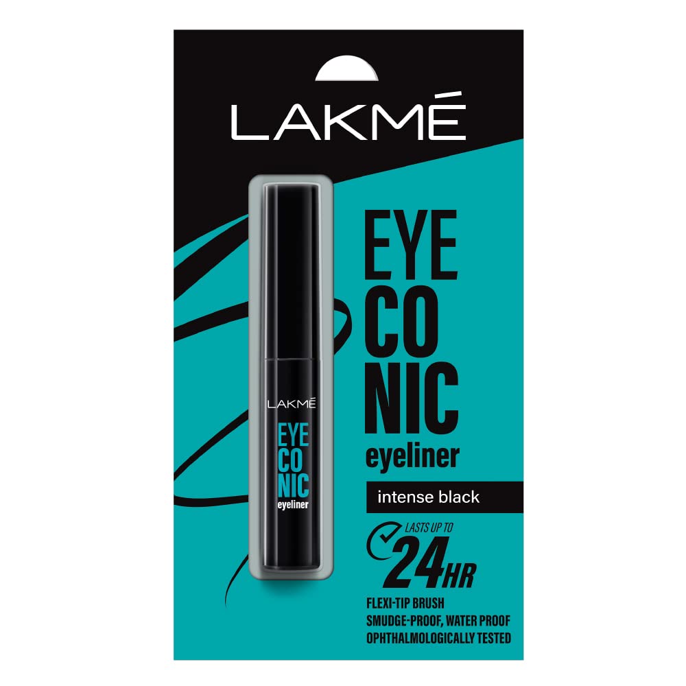 LAKMÉ Eyeconic Liquid Eye Liner, Black, Long Lasting Matte Waterproof Liner - Smudge Proof, Transfer Proof Eye Makeup for 24 hrs, 4.5 ml (Pack of 2)