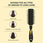 AGARO Breeze Round Hair Brush with Strong & flexible boar bristles having Anti static ball tips