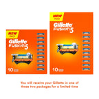 Gillette Fusion 5, Shaving Razor Blades For Men | 10 Cartridge, Super Value Pack | 10 Cartridges Last Up-To 200 Shaves | For Your Perfect Shave And Perfect...