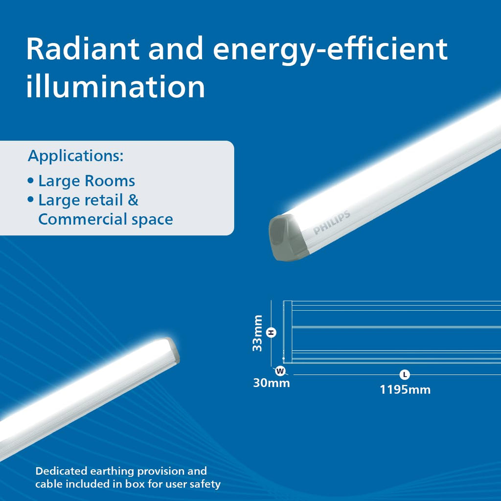 PHILIPS SlimLine Advance Plus+ 80W Linear LED Batten | 8000 Lumens | 4 Feet (1195mm) Tube Light | Premium Aluminium Housing | 4kV Surge Protection | | Cool...
