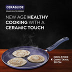 Prestige Ceraglide Ceramic Coated 28cm Non-Stick Omni tawa | Consumes Less Oil |