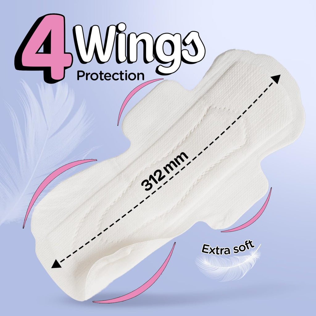 Pee Safe Comfort Ultra Thin Sanitary Pads XXL 50 Pads | Rash Free | Softest | Ultra Soft, Dual Wings, Toxin Free, Extra Long, Disposable Wrapper, 6 Layer...