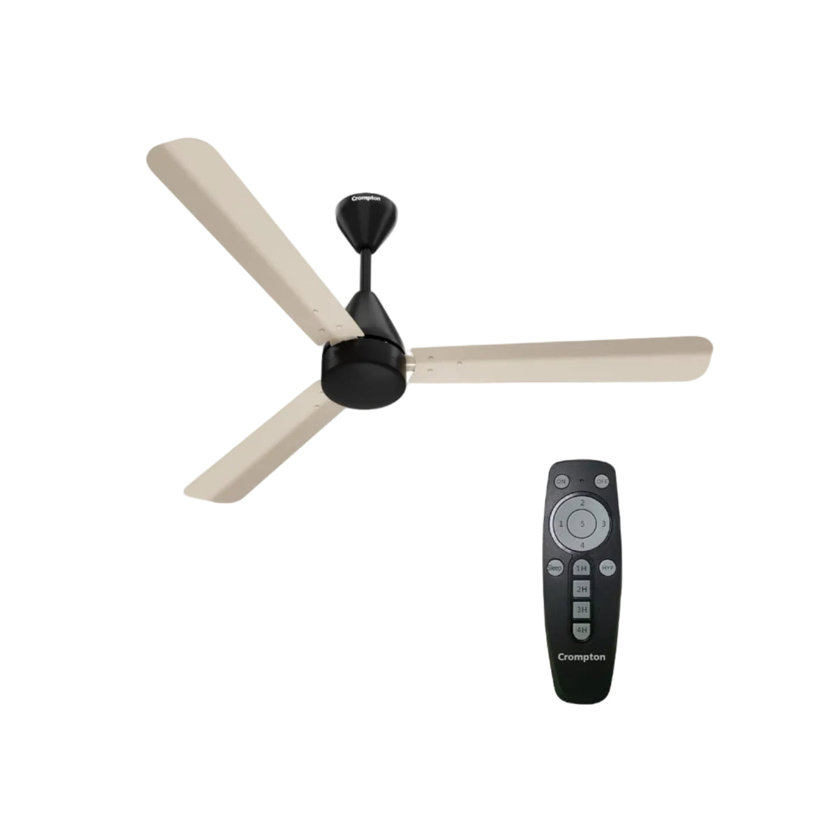 Crompton Energion Hyperjet-Boost 1200mm BLDC Ceiling Fan | Point Anywhere Remote | BEE 5 Star Rated Energy Efficient | Superior Air Delivery | Anti-Rust | 2 Year Manufacturer Warranty | Ivory Black