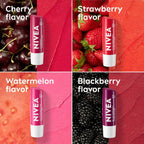 Nivea Lip Care Fruit Variety Pack - Tinted Lip Balm For Beautiful, Soft Lips - Pack Of 4, Multicolor