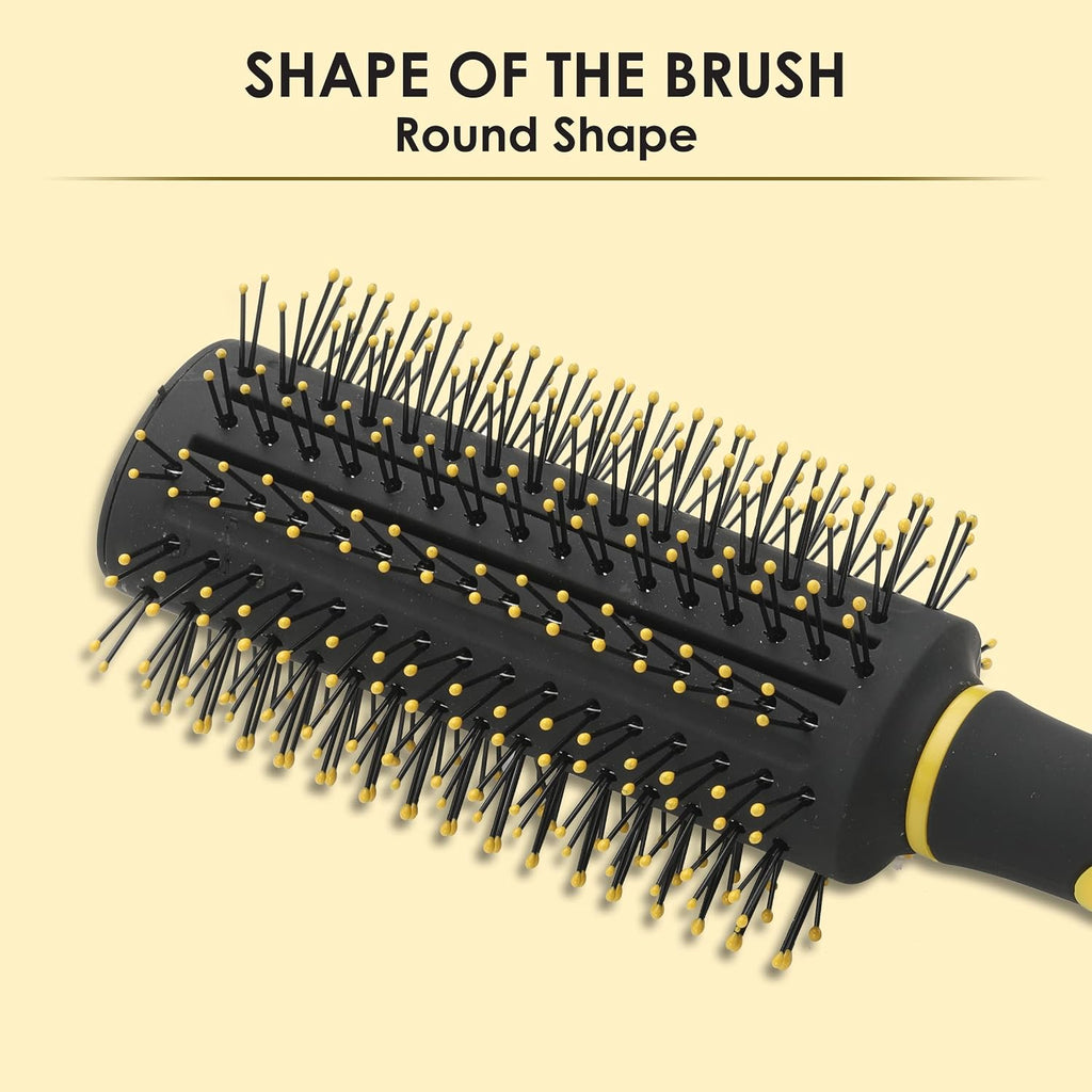 AGARO Breeze Round Hair Brush with Strong & flexible boar bristles having Anti static ball tips
