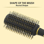 AGARO Breeze Round Hair Brush with Strong & flexible boar bristles having Anti static ball tips