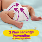 Pampers Active Baby Tape Style Baby Diapers, Newborn/Extra Small (NB/XS) Size, 72 Count, Adjustable Fit with 5 star skin protection, Up to 5kg Diapers