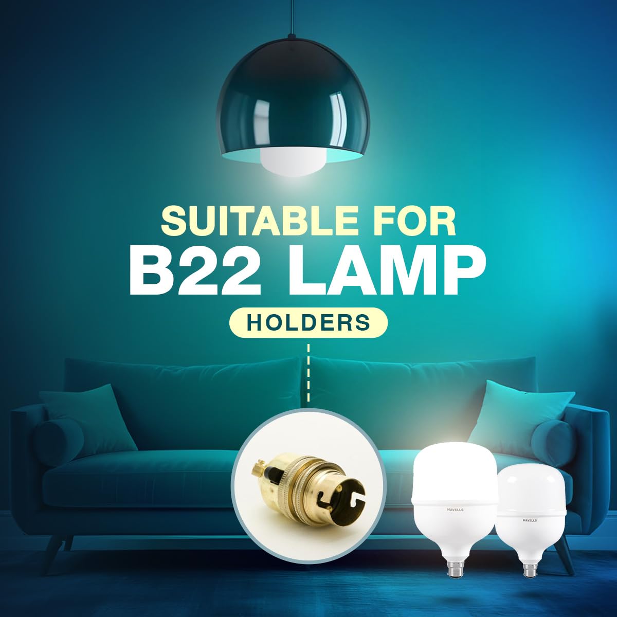 Havells 50W High Wattage Led Bulb | High CRI & High Efficiency | Energy Efficient | Mercury-Free | 4KV Surge Protection | 100 Lumens Per Watt |Cool Day Light (6500K) B22D (Pack Of 4)