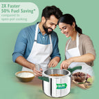 Hawkins 5 Litre Pressure Cooker | Stainless Steel | Quik | Straight Body | Induction Compatible | Ideal for 5–7 persons | Silver (QSP50)|Induction and Gas Stove Compatible