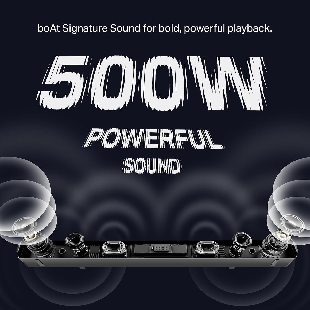 boAt Aavante Prime 5.1 5000D, Cinematic Dolby Audio, 500W Signature Sound, 5.1-CH, Multiple Ports, EQ Modes & Remote, Bluetooth Sound bar, Home Theatre Soundbar Speaker (Premium Black)