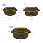 MILTON Micronova Jr. Gift Set Inner Stainless Steel Casserole, Set of 3 (380 ml, 775 ml, 1345 ml)