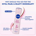 Nivea Pearl & Beauty Deodorant for Unisex, 150 milliliters